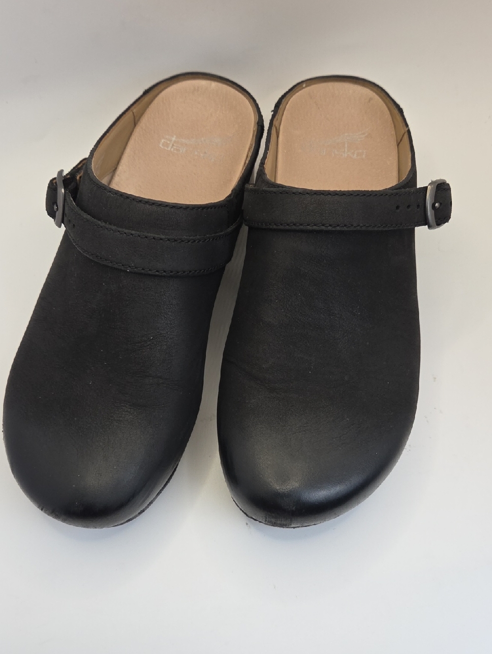 Dansko Berry Slip-On Mule Clogs Sz 36 / 6 Black Burnished Nubuck Learther Boho